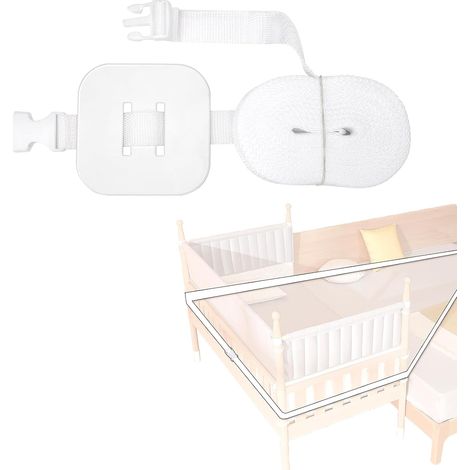 Sangle pour Lit de Bébé,6M Sangle de Lit Latérale,Réglable Fixation de Latéralefixation Lit D'Appoin, Universel Sangle de Garde de Lit Latérale,Sangle de Lit de Bébé,pour la Fixation d'un Lit Bébé (1/5)