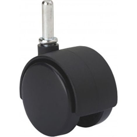 Roue double plastique noir 40mm pointe 6x24mm 1-0441 alex - Roue double plastique noir 40mm pointe 6x24mm 1-0441 alex (1/2)