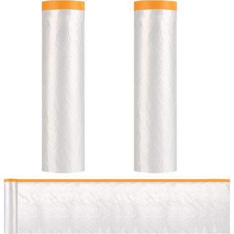 Rollen Abdeckpapier, Abdeckfolie mit Klebeband, 200 cm x 20 m, PE-Abdeckband, Autolack-Abdeckfolie zum Schutz von Möbeln, wasser- und staubdicht
