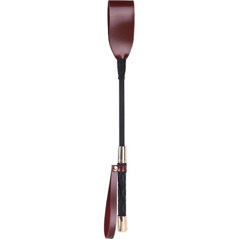 Cravache Équitation 34 Cm - Cuir Synthétique - Poignée Gel Antidérapante - Dressage Et Saut D'obstacles - Rouge Rétro (1/5)