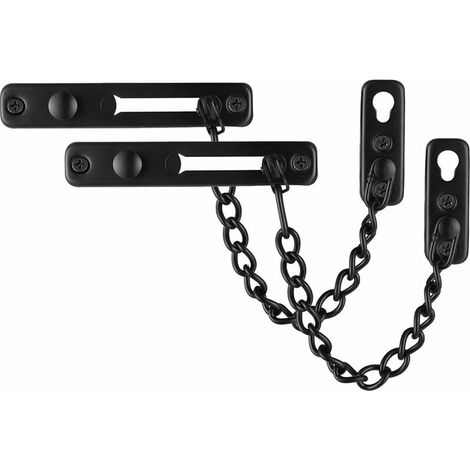 Set schwarzer Kettenschlösser für Türen, Türschutz aus Edelstahl mit AquaForge (1/5)