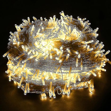 Warmweiße LED-Lichterketten für Weihnachtsbäume im Freien, erhältlich in Längen von 50 m, 100 m, 200 m, 300 m und 500 m.