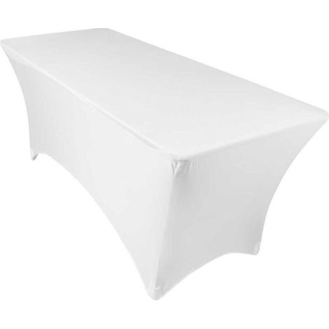 [NIEMALS VERWENDET] Stretch-Tischdecke für rechteckige Tische - Elfenbein