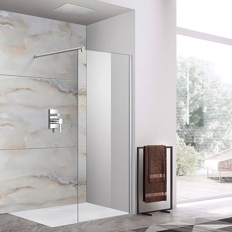 Parete Doccia Walk-In Vetro 8 MM Trasparente Temperato Anticalcare 110 x h195 cm (1/5)