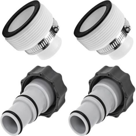 Adaptateur de tuyau de piscine, 2 pair adaptateurs de piscine de rechange, adaptateur de tuyau pour pompe Intex, raccord pour tuyau de piscine de 32mm et 1,5 " 1,25" (1/5)