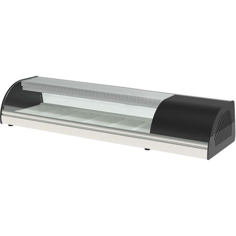 Vitrine à Sushis Inox avec 6 Bacs GN 1/3 - H 255 mm - Coreco