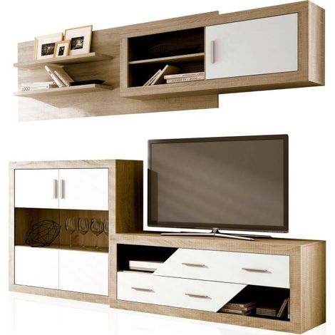 Salón modular con gran capacidad de almacenaje 240 cm Nuka V3 Cambria - Blanco (ancho) x 175cm (alto) (1/5)