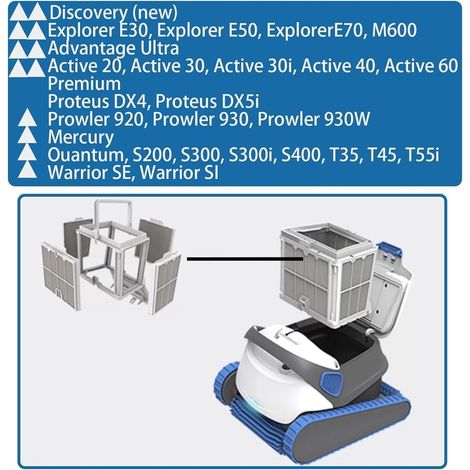 Panneaux filtrants Ultra-Fins 9991467-R4 compatibles avec Les Robots nettoyeurs de Piscine Dolphin S200. Filtre à Cartouche plissé. (1/4)