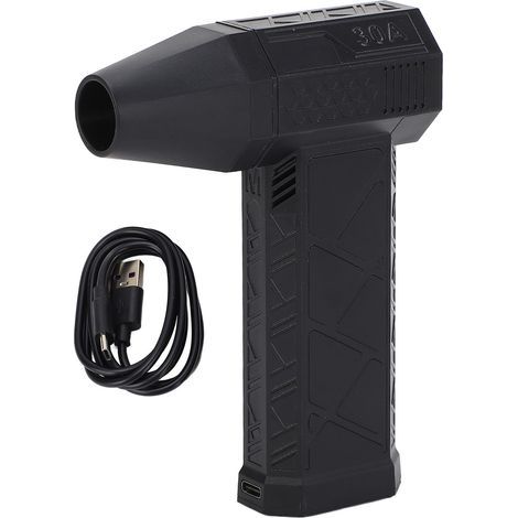 Plumeau d'air électrique 200W 130000 tr/min, ventilateur Turbo à grande vitesse, souffleur à sec portatif, nettoyeur de poussière pour clavier et caméra, noir (1/5)
