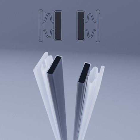 Par de juntas magnéticas verticales de 195 cm para mamparas de ducha Novellini Giada R10GIADA-83  junta (1/2)