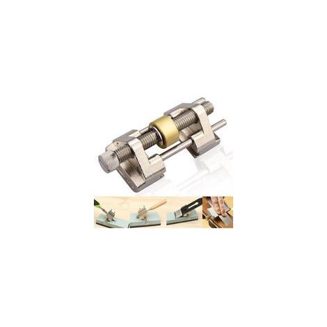 Guide d'affûtage ciseaux à bois – Acier inoxydable – Angle fixe – Rouleau laiton pour affûtage précis – Largeur 0,8 à 8,2 cm (1/5)