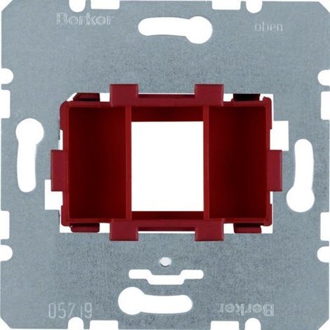 BERKER  Mecanismo placa soporte con entrada con 1 elemento rojo 454001