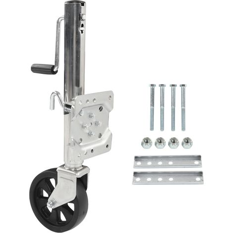 Béquille de remorque 8 pouces avec roue guide, réglable et pivotante, remplacement 1500lb pour camping-car (1/5)