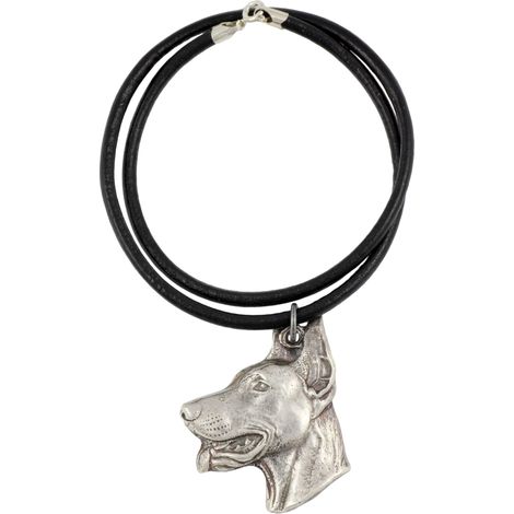 Doberman, Dobermann I - collar para perros, colgante bañado en plata para amantes de los perros, joyería única de Art-Dog (1/5)