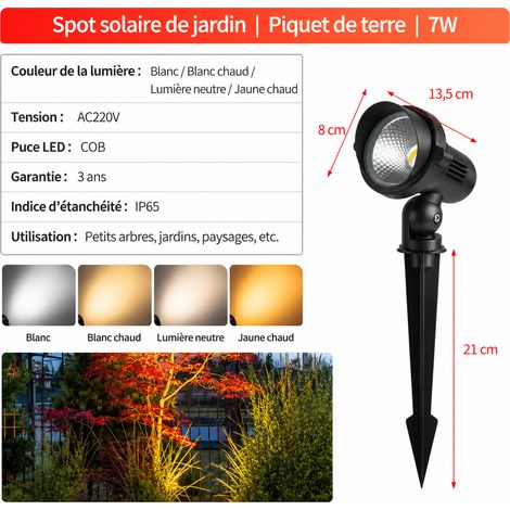 Projecteur LED Extérieur IP65 Spot de Jardin à Piquer 7W Modèle C 7w-c réf 8692 320 g – Livraison gratuite