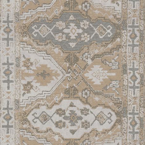 Empapelado estilo étnico Profhome 378683 papel pintado no tejido ligeramente texturado de estilo étnico mate blanco beige gris marrón 5,33 m2