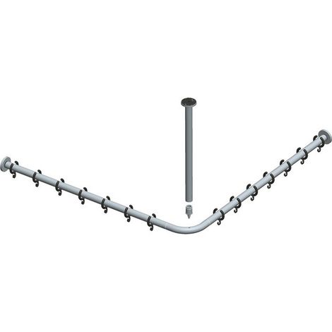Juego de barra para cortina de ducha PLAN para ducha cuadrada 800 x 800 mm aluminio plata / anodizado KEUCO