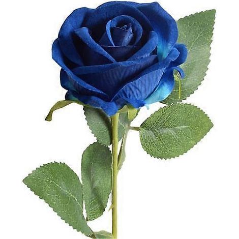 Branche de rose artificielle avec tige - Décoration florale artificielle pour la maison, les mariages et les fêtes - Accessoires photo pour la maison et l'extérieur (jardin).bleu (1/5)