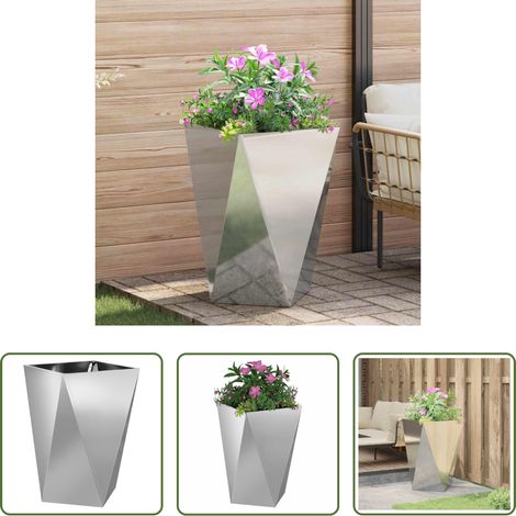 Terrasse - Jardinière Argent 50 x 50 x 75 cm Acier galvanisé (1/5)