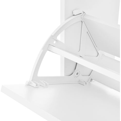 Meuble pour ranger les chaussures, de forme étroite, avec 3 compartiments. Il s’agit d’un meuble destiné à être placé dans le couloir ou dans le salon. Couleur blanche. Dimensions : L76 x l23 x H118 c (1/5)