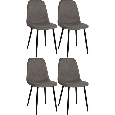 Set 4 chaises de restauration Napier Tortora, tissu (1/5)