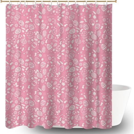 Voile de douche fluide en polyester 180x180 avec œillets bâche de douche pour salle de bain d’amis (1/5)