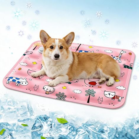 Tapis de refroidissement pour chien - 40 x 50 cm - Pliable - Non toxique - En gel - Durable - Anti-rayures - Avec technologie d'auto-refroidissement - Couverture portable pour soulager la (1/5)
