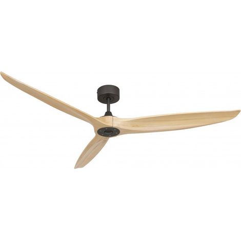Bolt, Ventilateur déstratificateur d'air, moteur gris basalte pales bois clair 166 Cm, 100 % efficace été/hivers, sans lampe