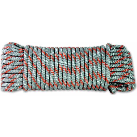 Chapuis DR61 Corda intrecciata in polipropilene - 450 kg - Diametro 6 mm - Lunghezza 15 m - Grigio