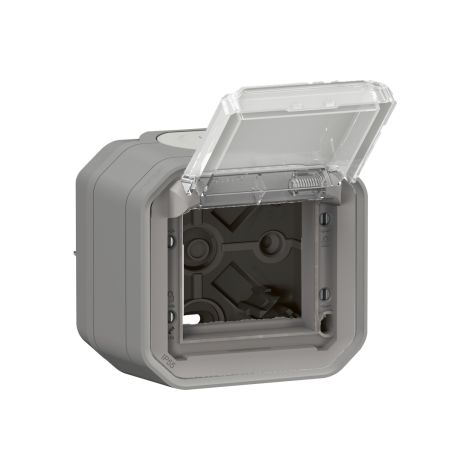 Legrand - Plexo L - Adaptateur Mosaic + Bou00eetier 1 poste - Saillie - Gris - Ref. : 069580L + 069651L (1/3)