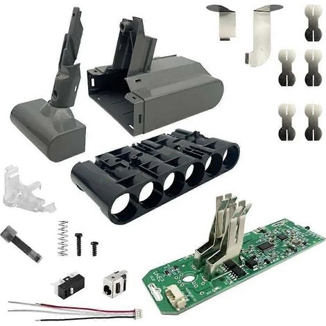 Boîtier en plastique pour batterie lithium-ion d'aspirateur Fluffy Pro V7 21,6 V, avec circuit imprimé de protection contre la charge (1/5)