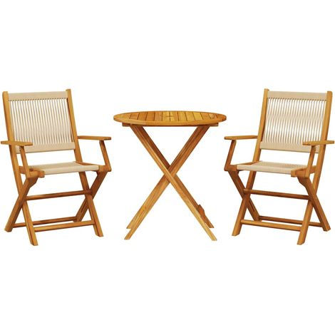Maison Exclusive - 3-tlg. Bistro-Set Beige Polypropylen und Massi (1/5)