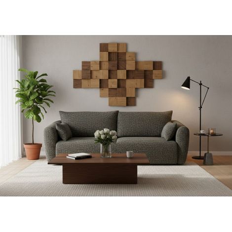 Sofa 3-Sitzer mit Schlaffunktion RUDEN in Stoff Bello Graphit (1/5)