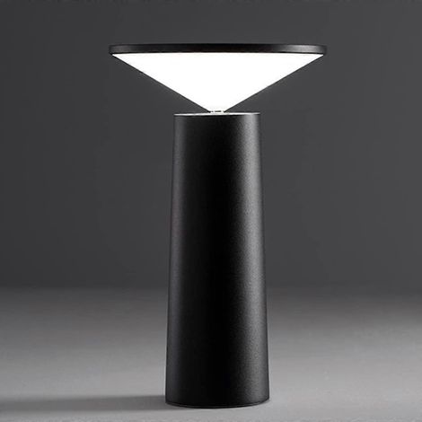 Lampe de table LED sans fil à piles, lampe de bar rechargeable, intensité réglable sans fil pour intérieur et extérieur, IP54, lampe de chevet cylindrique tactile USB.