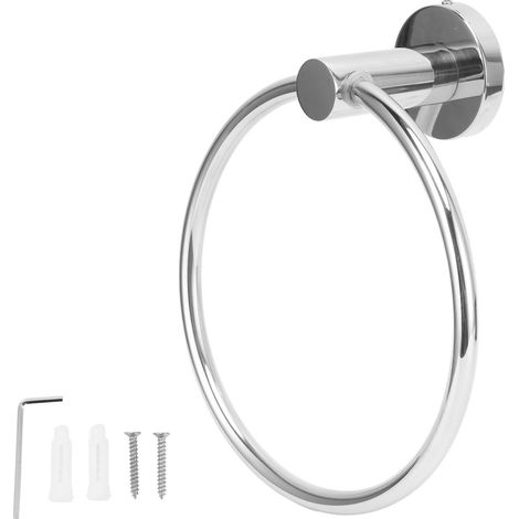 Anneau porte-serviettes en acier inoxydable, style rétro antirouille, finition brillante (1/5)