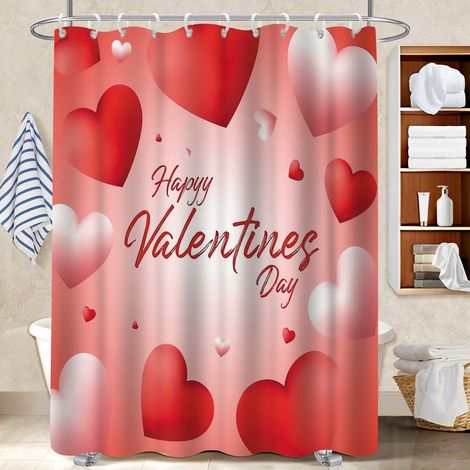 Voile de douche fluide en polyester 180x180 avec anneaux bâche de douche pour salle de bain moderne (1/5)