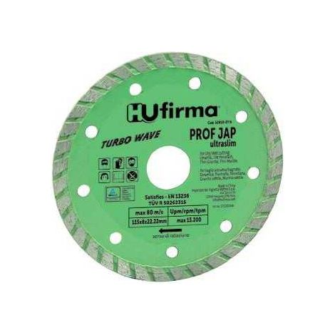 Vigor 5281027 Disco Diamantato Turbo Ultraslim 115 mm taglio a secco e umido 13200 rpm colore Verde