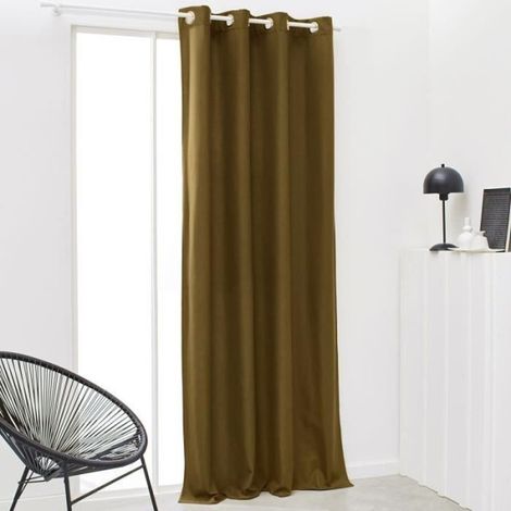 Rideau TODAY isolant a oeillets uni Bronze 140x240 cm (1/2)