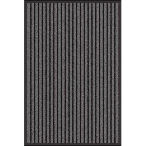 Tapis d'entrée noir 60 x 90 cm en polypropylène (1/5)