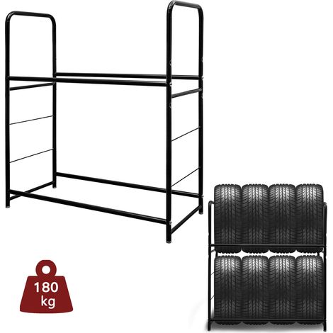 TolleTour Portagomme per max 8 pneumatici, portata 180 kg, 3 altezze regolabili, pneumatici larghi fino a 240 mm, copertura e viti incluse (1/5)