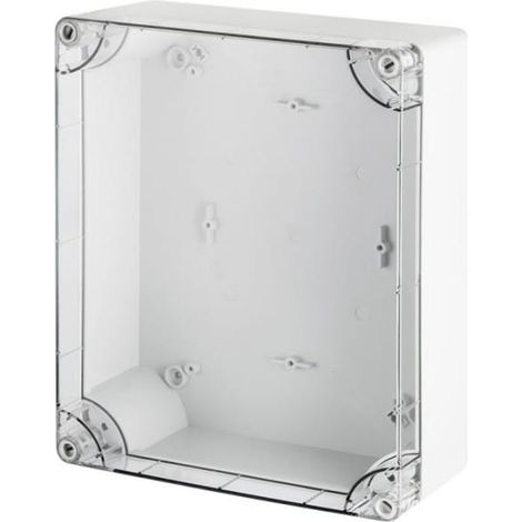 Industrieller hermetischer Kasten n/t 270x220x106mm IP65 grau, transparenter Deckel 2719-01