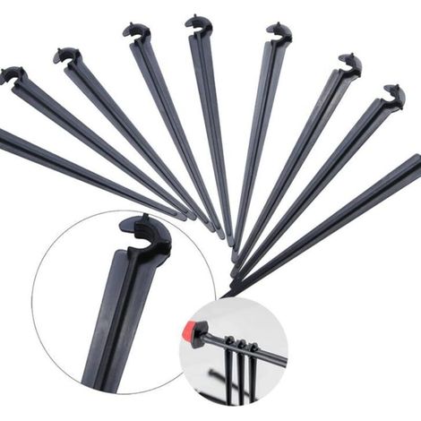 100 Stück Pfähle PoCpo, feste Stangenhalter, feste Rohrhalterung, Kunststoff-Gartengerät für Tropfschlauchrohre mit 4 mm bzw. 7 mm Durchmesser, Bewässerungs- und Bewässerungssystem für den Garten