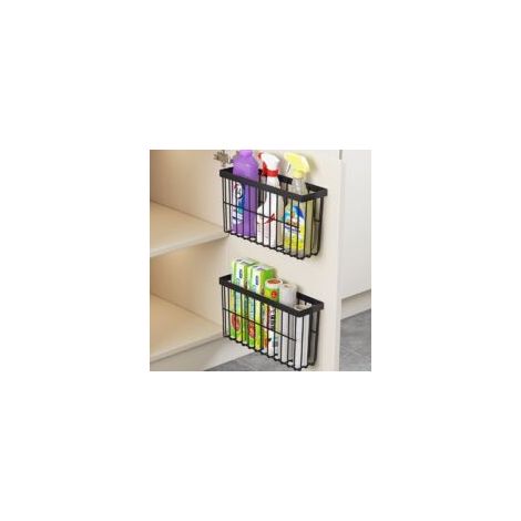 Set di 2 contenitori per ante di pensili da cucina, contenitore adesivo da parete, organizer per frigorifero - Crezuo
