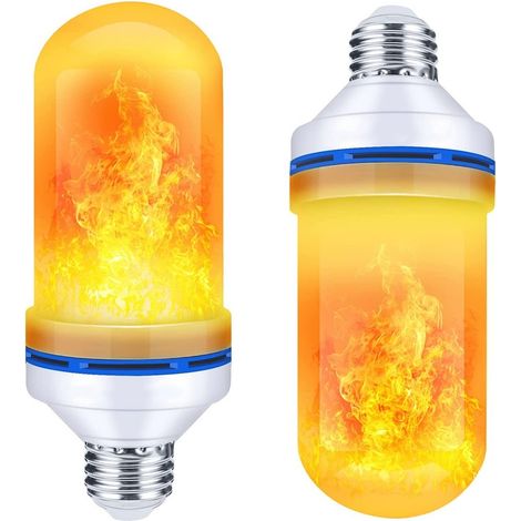 Ampoule LED E27 9W, effet flamme réaliste, vacillante, lumière décorative, blanc chaud 1800K (1/3)
