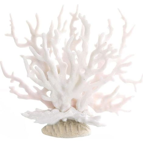 Plantes artificielles pour aquarium - Corail artificiel en silicone - Décoration d'aménagement paysager - Blanc (1/2)