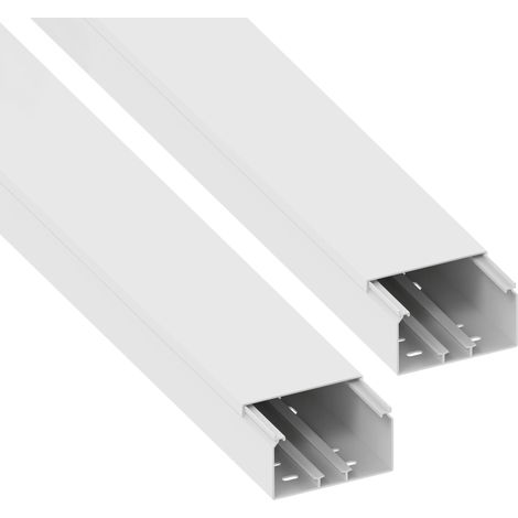 GGK - Lot de 2 goulottes électriques préperforées blanches 60 x 110 - Longueur 2 x 1,25m