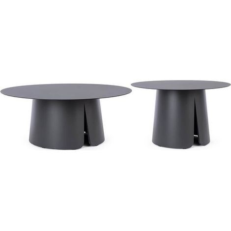Set Tavolo Bolzano Bianca Ø70 + Ø90 alluminio antracite