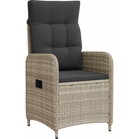 Reclining Garden Chair Light Grey and Dark Grey vidaXL