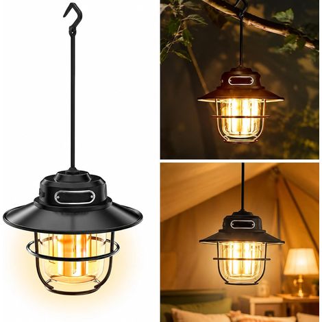 Camping Lamp, Portable Camping Light, LED Camping Lantern, 3 Lighting Modes (1300-6500K), LED Camping Light, Rechargeable, IPx4, Waterproof for Camping, Fishing, Power Outage (1/5)