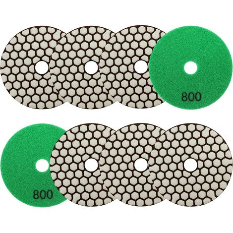 8 Pièces - Disque Diamant - Tampon Polissage - Pour Granit Marbre Quartz - Polissage À Sec - Noir - 10x10cm (1/5)